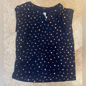 Womens Navy Polka Dot Blouse
